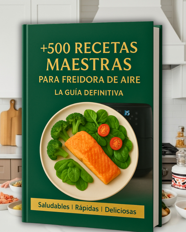 +500 RECETAS MAESTRAS PARA FREIDORA DE AIRE + 4 BONOS